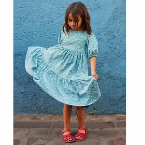 NEW Tea flowy tiered midi dress blue floral